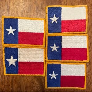 5 VTG Texas Flag Sew On Patches Appliqués‎ 3.25”x2.25” Red White Blue 5:3 Gift